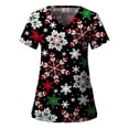 thumbnail image 4 of Camiseta de enfermera navideña, uniforme de enfermera para mujer, estampado de alce de dibujos animados, manga corta, bolsillo, uniformes médicos de enfermería, Harajuku, 4 of 5