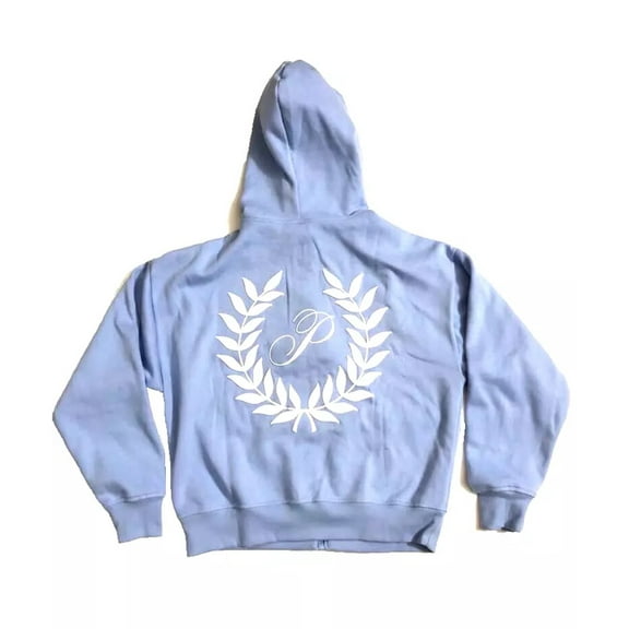 Victoria's Secret Pink Everyday Fleece Relaxed Full Zip Hoodie Color Blue Sky Size Large NWT