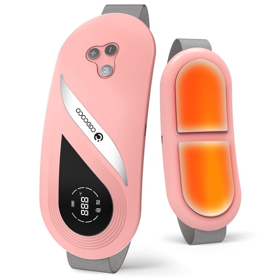 CooCoCo Portable Heating Pad for Period Cramps, 4000mAh Battery, Sleek Silky-Touch Design, Gentle Vibration & Auto-Off