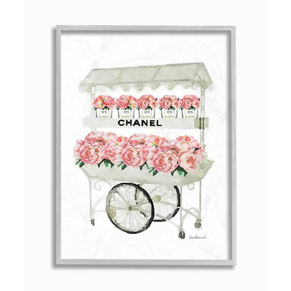 Stupell Industries Fashion Flower Stand Graphic Art Gray Framed Art Print Wall Art, 11x14, by Amanda Greenwood