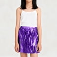thumbnail image 2 of EnJoCho Girls Shiny Tutu Skirt Kids Metallic Tassel Pleated Min𝗂 Skirts Children Carniva𝗅 Ballet Dance Dress Elastic Waist Tutus, 2 of 4