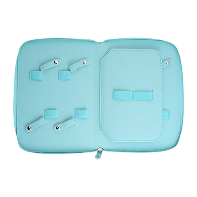 Estuche para herramientas de aseo de mascotas, caja de almacenamiento, bolsa para tijeras, organizador de viaje, artículos de aseo para perros azul