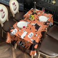 thumbnail image 2 of Halloween Spooky Black Cats Pumpkin Table Cloth Water Resistant Tablecloths Oil-Proof Stain-Resistant Soft Table Covers for Parties Holiday Dinner Wipeable Tabletop Cover Rectangle 60x120 Inch, 2 of 6