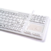 WetKeys SaniType Touchpad Plus Hygienic Rigid Silicone Washable USB Keyboard,, White
