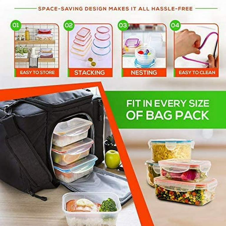 Airtight Food Storage Container Set - 28 Pack BPA Free Clear Plastic Kitchen  and