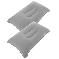 LULULION Airplane Pillow Grey Flocked Fabric Adults Travel 2PCS