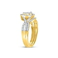 thumbnail image 3 of 10kt Yellow Gold Round Diamond Teardrop Bridal Wedding Ring Band Set 1/2 Cttw, 3 of 4