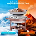 thumbnail image 3 of CAMMOO 6QT Chafing Dish Buffet Set, 18/8 Stainless Steel Rose Gold Food Warmers for Catering, Parties and Weddings, 4 Pack, 3 of 8