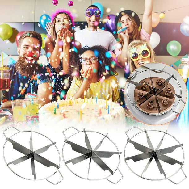 Herramienta divisora de pasteles de acero inoxidable con múltiples cuchillas para un corte perfecto de pizza, porciones de pasteles en capas y servicio de postres circulares, ayudante para hornear