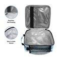 thumbnail image 3 of Square Lunch Bag 10.5*3.5*9.5 Inches Cooler Bag Lunch Bag Insulation Portable Durable Fashion Blue Watercolor Dolphin Pattern, 3 of 6