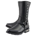 thumbnail image 5 of Milwaukee Leather Men's Black Leather Harness Motorcycle Boots with Braid and Riveted Details MBM9025 7, 5 of 10