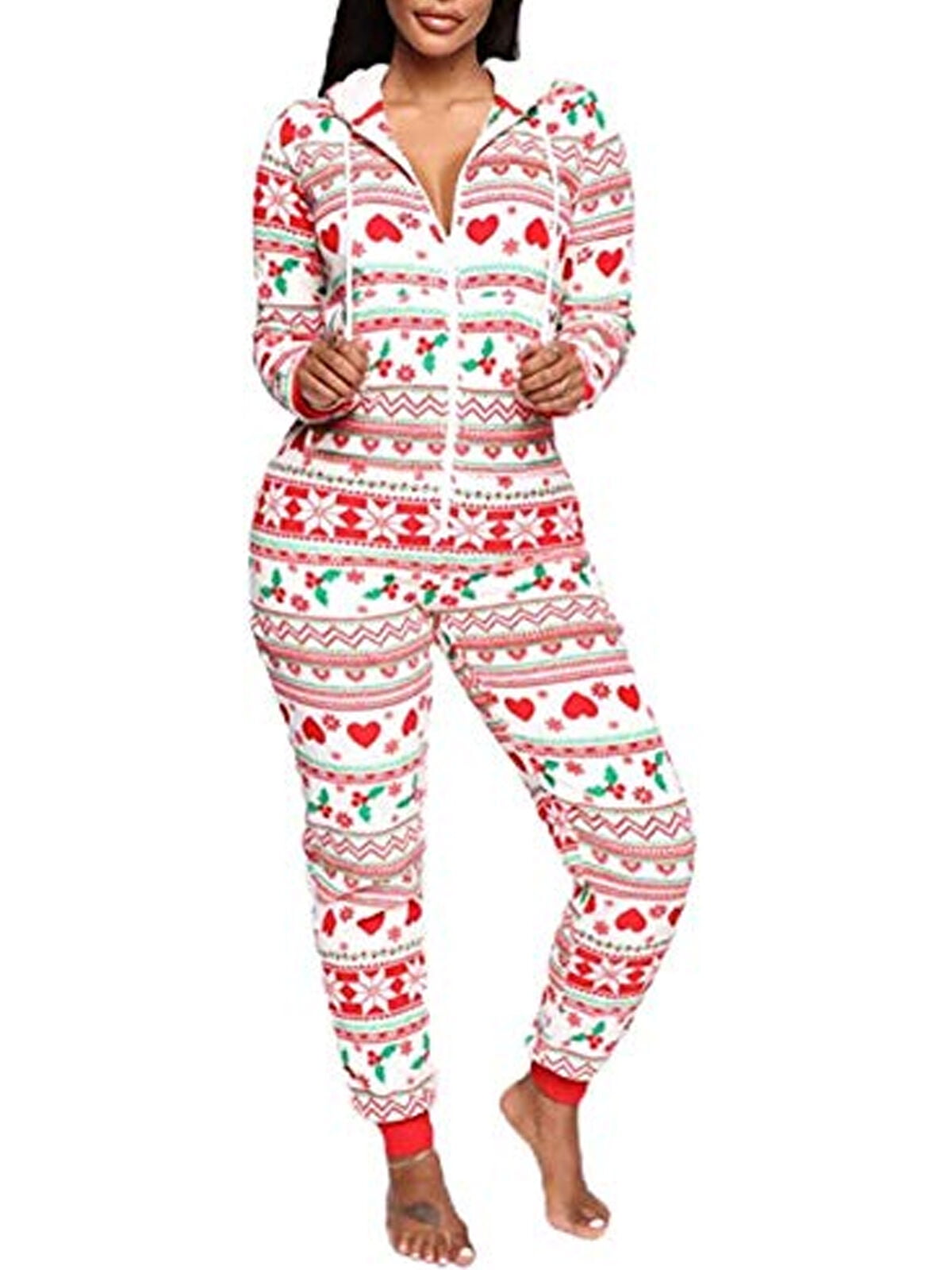 Womens Ladies 2 Piece Christmas Pyjama Set Robin Print Nightwear Soft Feel 