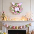 thumbnail image 4 of Easter Fabric Bunny Wreath with Burlap Bow Door Hanging Decor for Front Door Spring Home Decoration Easter Party Supplies Rabbit Themed Wreath, 35cm, 4 of 9