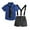 B Dark Blue, variant on Esaierr Kids Baby Boys Shirt Clothes 3PCS Outfits Infant Boys Solid Color Cardigan Tops  suspenders Shorts   Bowtie Spring Summer Gentleman Set 6 Months - 8 Years