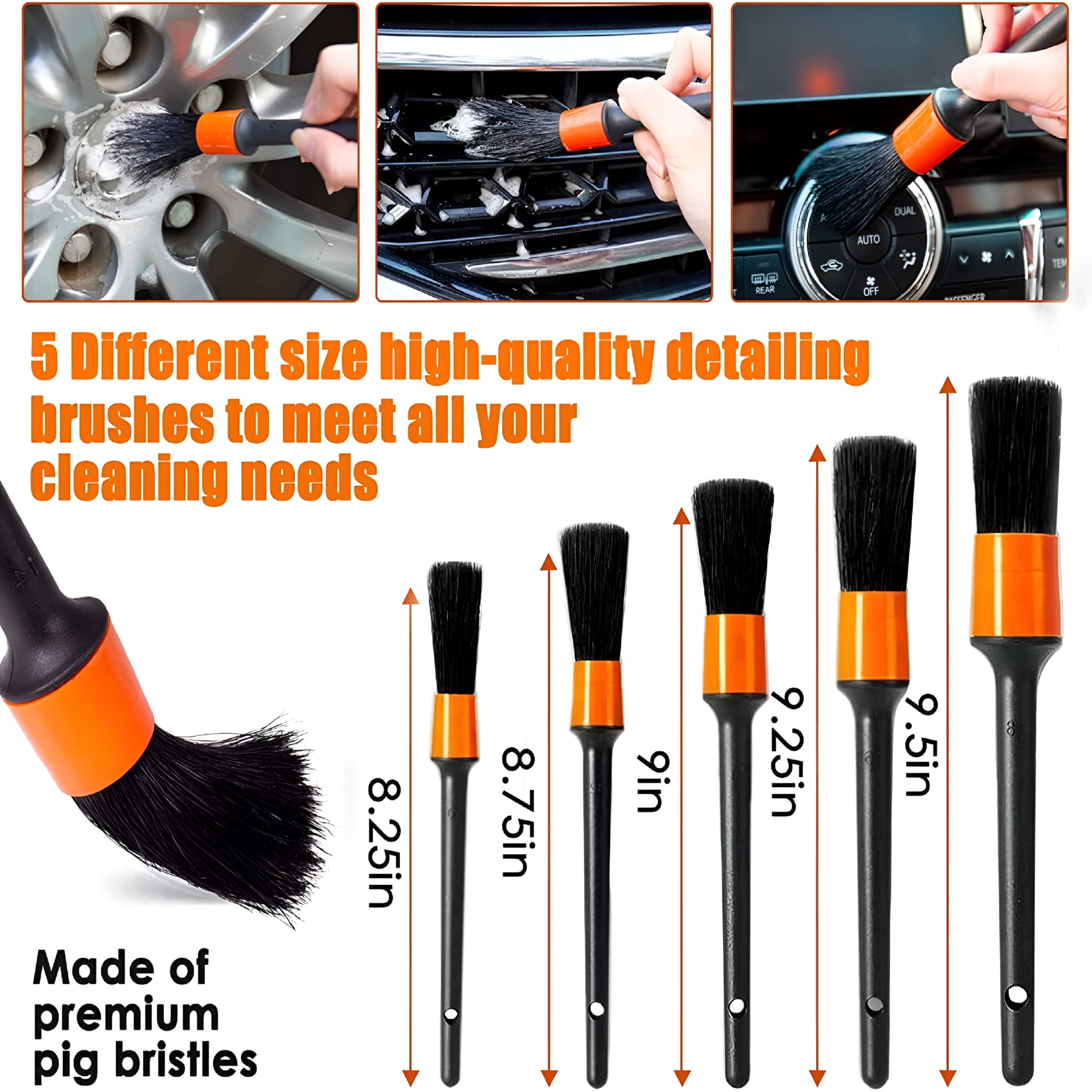 VELIMO 2026 New Car Detailing Brush Set,20Pcs Drill Brush Set,Car Interior Detailing Kit&Car Wash Kit with Boar Hair Detail Brush and Cleaning Gel for Wheel,Dashboard,Air Vent,Leather and Exterior