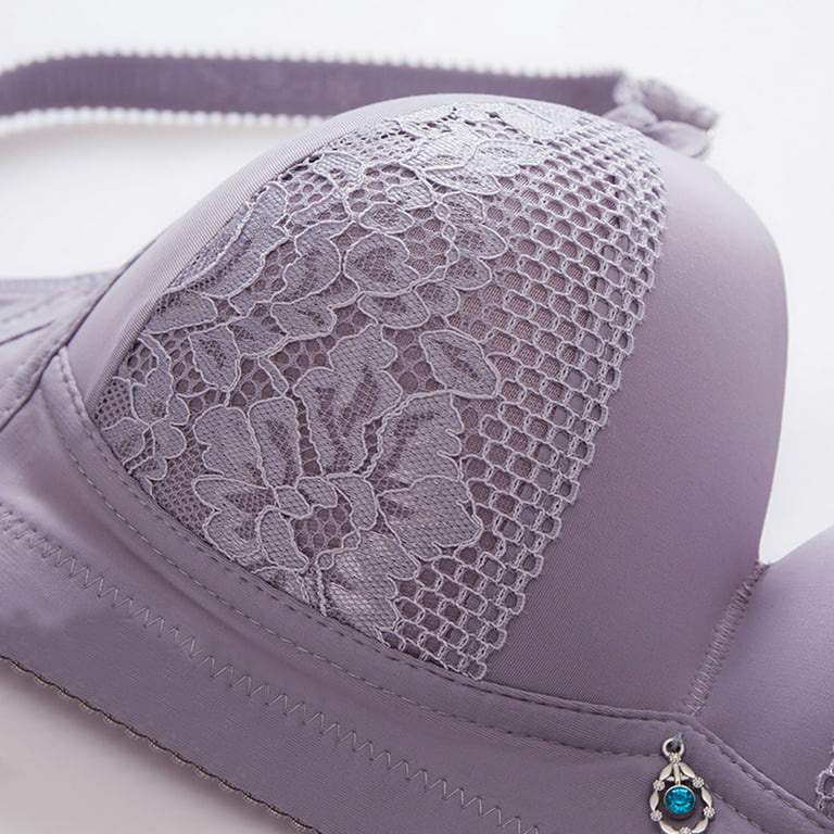 dtydtpe bras for women women's adjustable sports front closure  extra-elastic breathable push up trim bra purple 