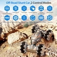 thumbnail image 5 of Deejoy 1:12 RC Stunt Car, 2.4GHz 4WD Remote Control Gesture Sensor Toy Cars, Double Sided Rotating Off Road Vehicle 360° Flips with Lights Music, for Boys & Girls Birthday, 5 of 7