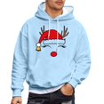 thumbnail image 3 of MHFRRA Sudadera con Capucha para Parejas, Divertida y A Juego, de Manga Larga, Estilo Informal y Deportivo Azul, 3 of 5