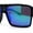 Shiny Black Teal Mirror, variant on Mens Color Mirror Flat Top Mobster Rectangle Racer Sunglasses Shiny Black Teal Mirror