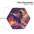 thumbnail image 2 of Pofeuu Astronaut Dolphin Print Coasters for Drinks, 4Pack PU Leather Coasters, Bar Drink Coasters for Tabletop Protection, Furniture from Damage-Hexagon, 2 of 6