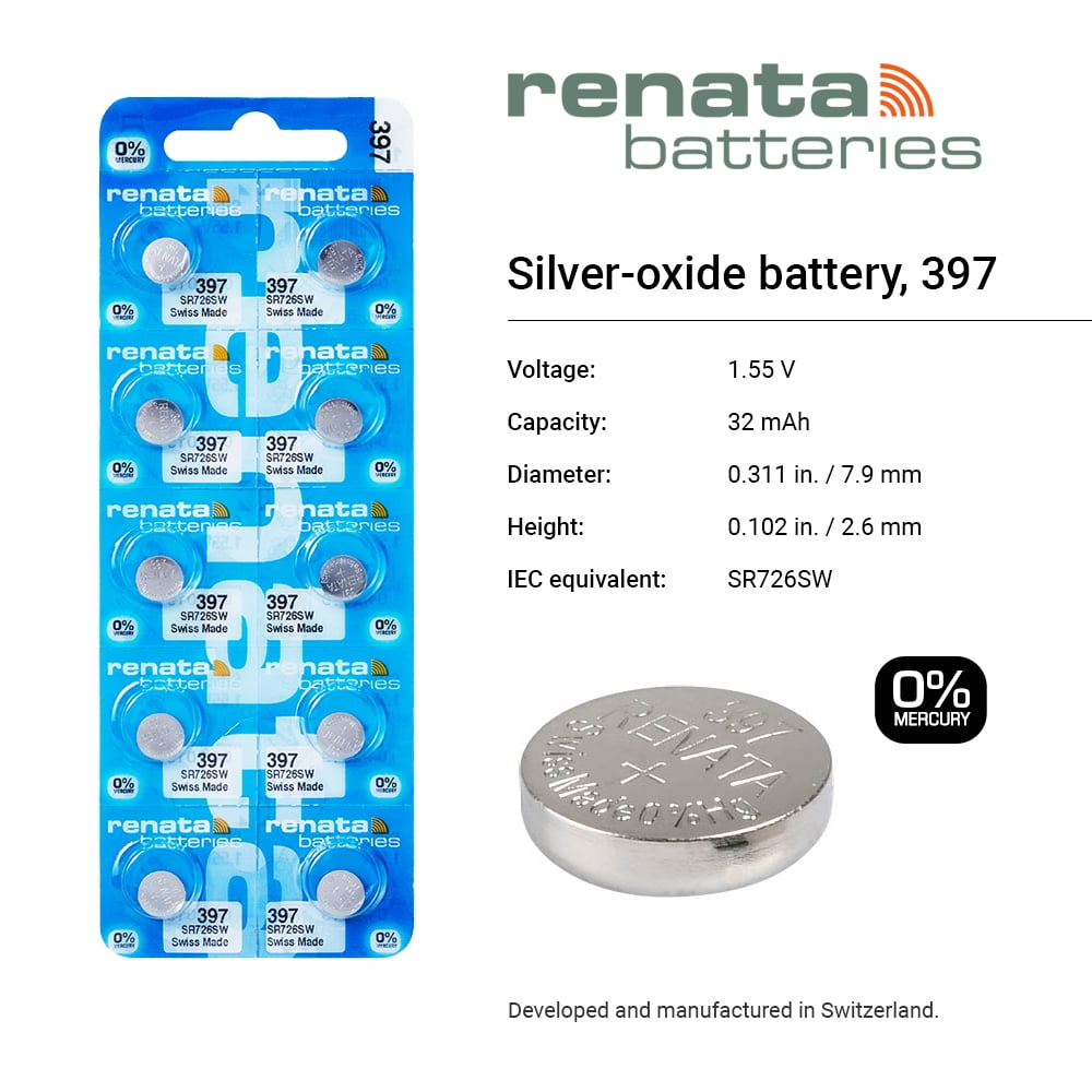 SR59 BATTERY BATTERIES silver oxide 1.55v  X 1 2 3 4 5 10 RENATA 396 SR726W 