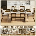 thumbnail image 3 of Resenkos 71" Farmhouse Dining Table for 8 with Solid Wood Legs, Walnut, 3 of 8
