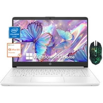 HP 14" Laptop for Student and Business,Intel Celeron N4120(Quad-Core),4GB RAM,128GB Storage(64GB eMMC 64GB Micro SD),1-Year Office 365,Windows 11 Home in S mode,Snowflake White