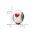 thumbnail image 2 of 925 Sterling Silver Italian Murano Glass Reflections Love Hearts Italian Glass Bead Charm 14.55x10.91mm Wide Pendant Nec, 2 of 2