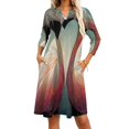 thumbnail image 4 of Flamant Rose Amour Oiseaux Robe Élégante Douce Femme Coréenne Kawaii Col Carré Robe Flamant Rose Amour Oiseaux Robe Courte Rose, 4 of 5