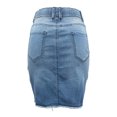 thumbnail image 4 of Women's Denim Skirt High Waisted Elastic Drawstring Waist Hem Ripped Vintage Short Jean Skirt, 4 of 7