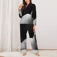 thumbnail image 2 of Haiem Black White Fluid Sculpture Pattern Women’s Long-sleeve Sleepwear,Sleepwear Set,2-piece Loungewear Set,Soft PJs Comfy Nightwear with Pockets-XX-Large, 2 of 7