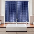 thumbnail image 2 of Retro Curtains 2 Panels Set, Pattern with White Polka Dots on a Sailor Navy Dark Blue Background Vintage Tile, Window Drapes for Living Room Bedroom, 55W X 39L Inches, White Navy Blue, by Ambesonne, 2 of 3