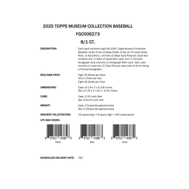 2025 Topps Museum Box | Trading card storage for hobby shops