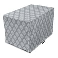 thumbnail image 1 of Damask Grey Dog Crate Cover, Vintage Pattern with Repeating Floral Rococo Motif Print, Easy to Use Pet Kennel Cover Small Dogs Puppies Kittens, 7 Sizes, Blue Grey and Pale Taupe, by Ambesonne, 1 of 1