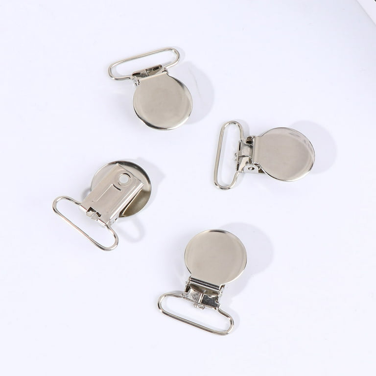 10 Pcs 1 Round Metal Suspender Clips Pacifier Clips For Pacifier Strap  Holder