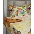 thumbnail image 4 of Ambesonne Colorful Fitted & Top Sheet Set with Shams, Murky Grungy Butterfly, Multicolor, 4 of 5
