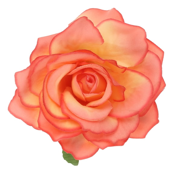 Uxcell Rose Boho Hair Clips, Fabric Flower Brooch Pins for Women Wedding Party Clothes, Dark Orange