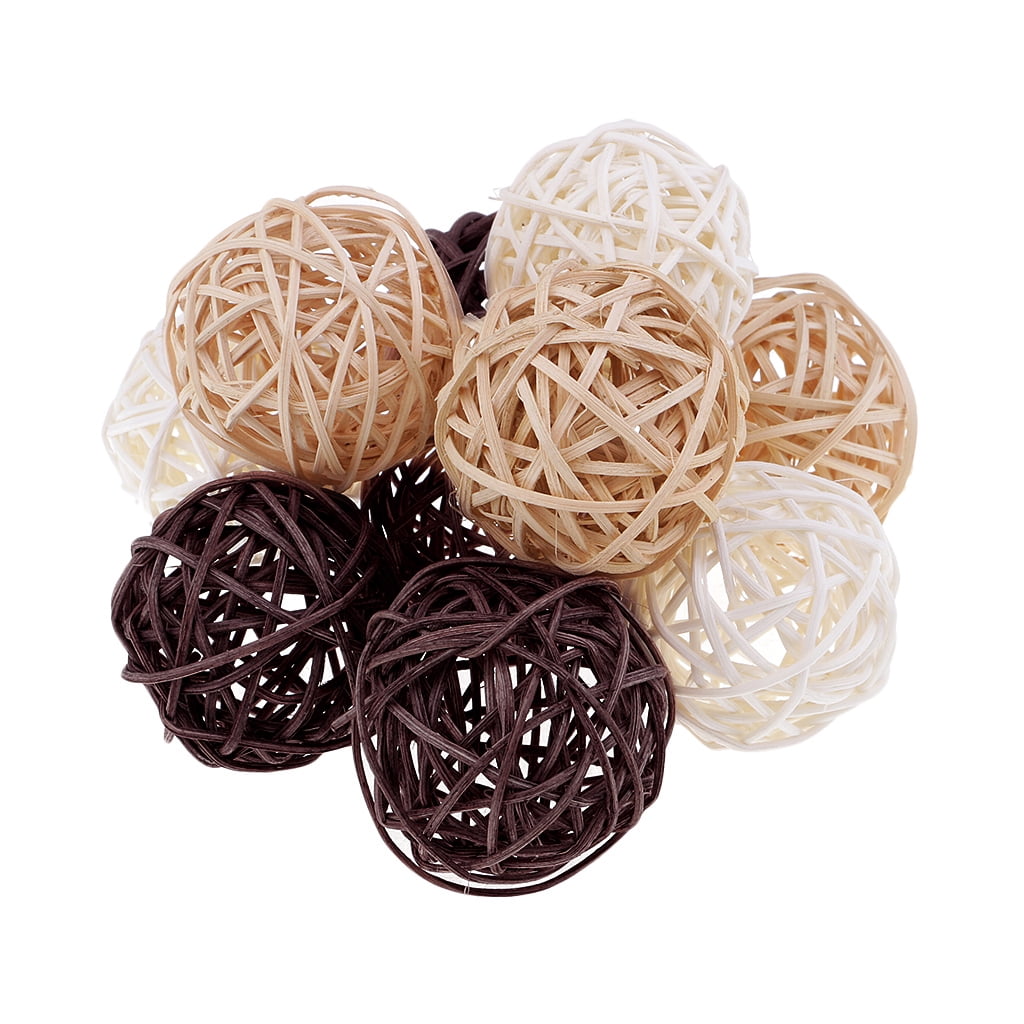 6pcs 7cm Handmade Wicker Rattan Balls,Garden,Wedding,Party Decorative Crafts 