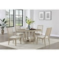 thumbnail image 2 of Pemberly Row 5-Piece Round Wood Dining Table Set in Brown and Beige, 2 of 13