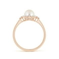 thumbnail image 2 of ANGARA Freshwater Cultured Pearl Halo Engagement Ring in 14K Rose Gold for Women | June Birthstone, Birthday, Anniversary, Jewelry Gift for Women | Pearl Ring, 2 of 8
