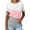 Pink, variant on Ussuma Womens Summer Tops Fashion Women'S Summer Round-Neck Short Sleeve Print Casual T-Shirt Blouse Summer Saving Crew Neck T Shirts for Womens Tops Round-Neck Solidcolor