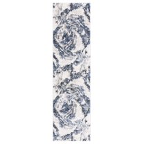 SAFAVIEH Petra Carmella Abstract Runner Rug, Ivory/Blue, 2'3" x 8'