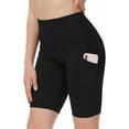 thumbnail image 3 of elitegadget High-Rise Biker Shorts with 2 Side Pocket for Women Workout Leggings Yoga Pants Fitness Athletic Workout Running, 3 of 5