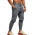 thumbnail image 5 of Men's Tapered Jogger Sweatpants, Drawstring Elastic Waist Outdoor Working Pants, Fall Slim Fit Solid Color Casual Trousers with Pockets Dark Gray 2XL, 5 of 6