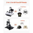 thumbnail image 2 of VEVOR Heat Press Machine, 15 x 15 in, 2-in-1 Multifunction, 360° Swing Away, 1200W Double Tube Fast and Even Heating, Digital Precise Control, Sublimation Press Machine, 2 of 9