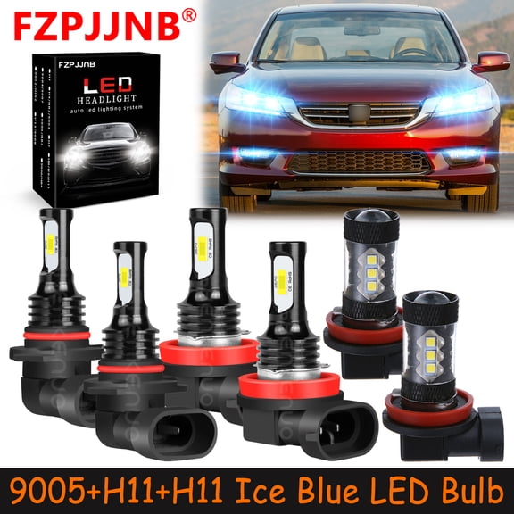 FZPJJNB 9005 H11 H11 for Honda Accord 2013-2015 Ice Blue Led Headlights Bulb High Low Beam Fog Light,HKL,C03