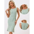 thumbnail image 2 of DARING DIVA Women's Summer Sleeveless Elegant Plaid Bodycon Dresses XL Green, 2 of 6