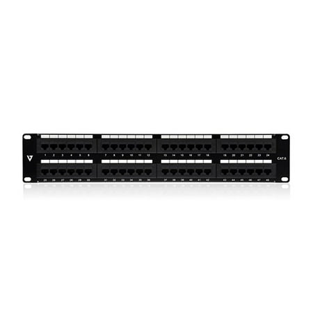 1200w 2u Rack - V7 48port Cat6 Patch Panel 2u Rack Mount 110 & Lsa 568a 568b
