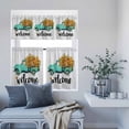 thumbnail image 6 of Kitchen Window Curtains Valance and Tier Set, Watercolor Farm Flower Teal Truck Rod Pocket Tier Curtain Valance Set, Sunflower on Gray Linen Light Filtering Cafe Curtains for Bedroom Living Room, 6 of 9