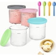 thumbnail image 1 of Plastic Ice Cream Containers Pints Lids Compatible Ninja Creami Deluxe NC299AM C300 Series BPA Free Dishwasher Safe, 1 of 4